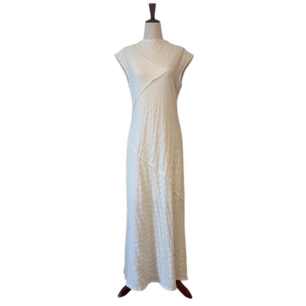 LOST + WANDER Verona Vista Textured Maxi Dress, Cream, Women's Size Medium